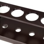 Medinė vyno lentyna su stiklo taurių laikikliu kolonijinio stiliaus (Ruda)