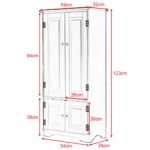 Aukšta komoda su reguliuojamomis lentynomis (Balta)