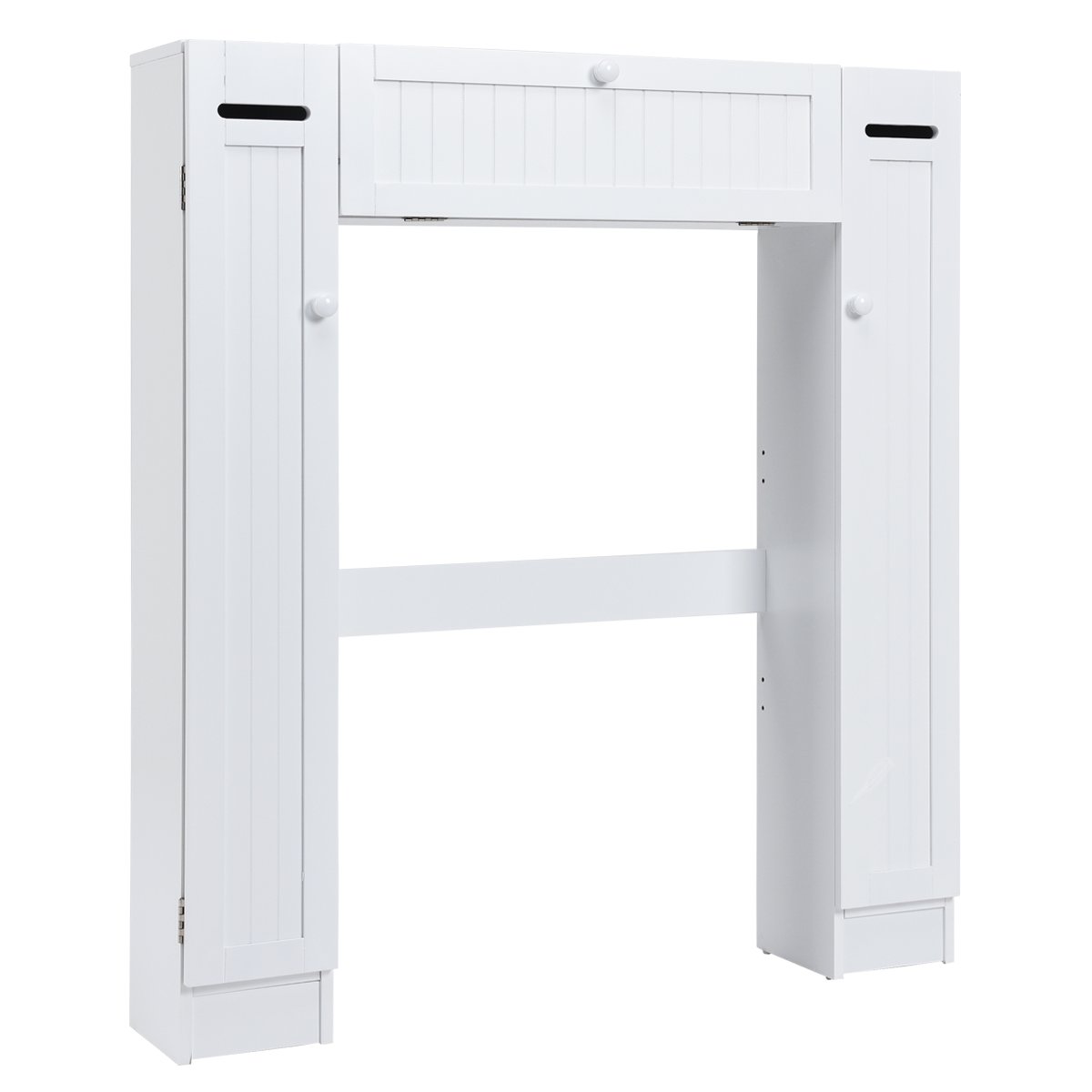 hw56628 Vonios kambario spintelė virš tualeto su reguliuojamomis lentynomis (Balta)