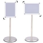 A4 formato informacinis stendas su reguliuojamu aukščiu ir pasukamu rėmu (Sidabrinė)