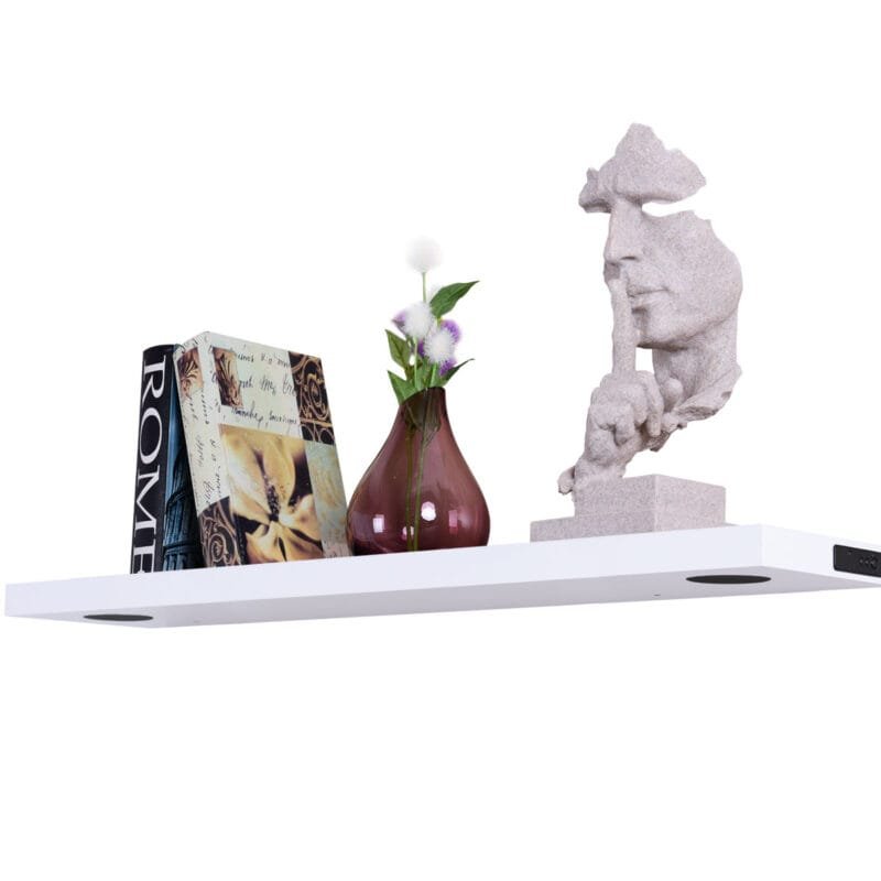 Sieninė lentyna su integruota „Bluetooth“ garso sistema (Balta)