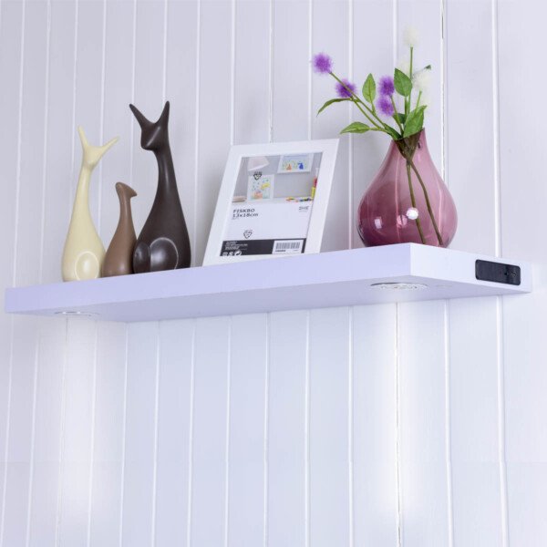 Sieninė lentyna su integruotu LED apšvietimu (Balta)
