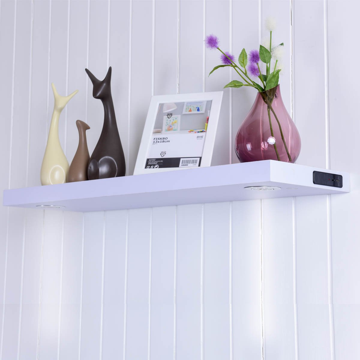 hw56672wh_7__2 Sieninė lentyna su integruotu LED apšvietimu (Balta)