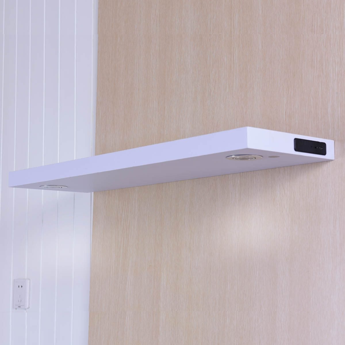 hw56673wh_1__1 Sieninė lentyna su reguliuojamu LED apšvietimu (Balta)