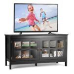 TV staliukas su keturiais laikymo skyriais (Juoda)