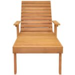 Medinis sodo gultas su reguliuojama nugaros atrama ir ištraukiamu staliuku (Natūrali)