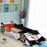 Vaikiška lova lenktyninės mašinos formos (187x73 cm) (Spalvota)