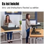 Ergonomiškas reguliuojamo aukščio stalo antstalas sėdėjimui ir stovėjimui (Juoda)