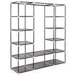 Tekstilinė sulankstoma drabužių spinta su kabykla (Juoda)