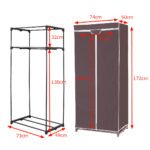 Sulankstoma tekstilinė drabužių spinta su pakaba (Kavos ruda)