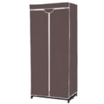 Sulankstoma tekstilinė drabužių spinta su pakaba (Kavos ruda)