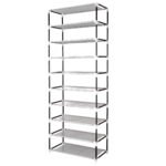 Sulankstoma batų spinta su 10 lentynų (Pilka)