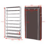 Modulinė spintelė su 10 lentynų batams ir daiktams (Kavos ruda)