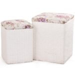 Du pufai su integruota daiktadėže (Natūrali)