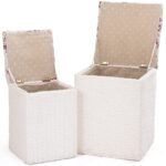 Du pufai su integruota daiktadėže (Natūrali)