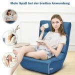 Reguliuojamas sulankstomas sėdmaišis su atlošu (Mėlyna)