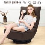 Reguliuojamo kampo ir 360° besisukantis grindų krėslas (Ruda)