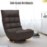 Reguliuojamo kampo ir 360° besisukantis grindų krėslas (Ruda)