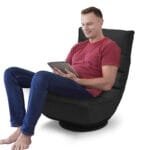 Reguliuojamo atlošo grindų kėdė su 360° pasukimu (Juoda)