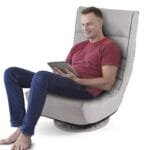 Sėdimasis krėslas su reguliuojamu atlošu ir 360° pasukimu (Pilka)