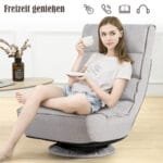 Sėdimasis krėslas su reguliuojamu atlošu ir 360° pasukimu (Pilka)