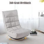 Sėdimasis krėslas su reguliuojamu atlošu ir 360° pasukimu (Pilka)