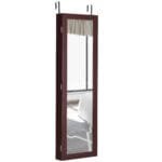 Sieninė papuošalų spintelė su veidrodžiu 110 cm (Ruda)