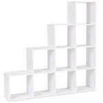 Modulinė laiptinė lentyna su 10 skyrių (Balta)