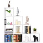 Modulinė laiptinė lentyna su 10 skyrių (Balta)