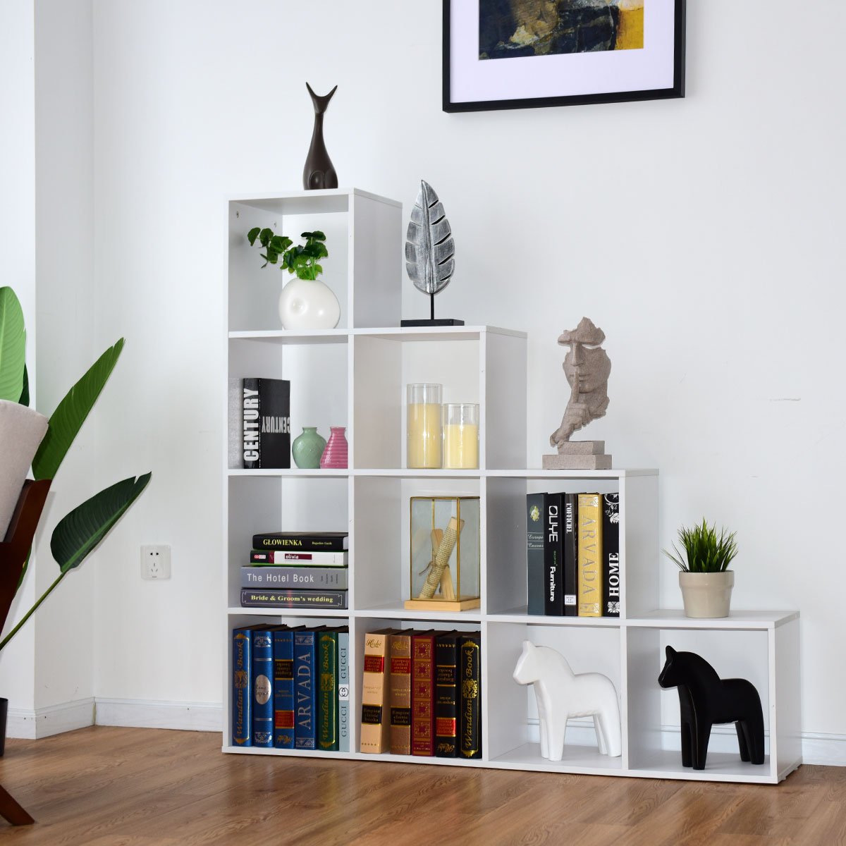 hw58537-_7_-3_1 Modulinė laiptinė lentyna su 10 skyrių (Balta)