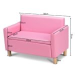Dvivietė vaikiška sofa su daiktadėže (Rožinė)