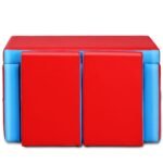 Vaikiškas transformuojamas minkštasuolis su staliuku ir kėdutėmis (Raudona)