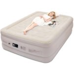 Savaime prisipučiantis pripučiamas čiužinys su integruota elektrine pompa 203 x 152 x 56 cm (Chaki)