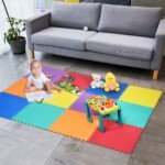 Daugiafunkcė 12 EVA putplasčio detalių vaikų žaidimų aikštelės mozaika (Spalvota)