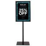 A3 formato reguliuojamo aukščio mobilus informacinis stendas (Juoda)