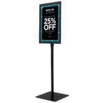 A3 formato reguliuojamo aukščio mobilus informacinis stendas (Juoda)