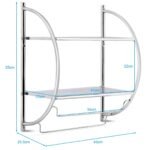 Vonios rankšluosčių laikiklis su lentynomis sidabrinis 45 x 25 5 x 55 cm (Sidabrinė)