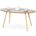 Modernus kavos staliukas su medienos imitacijos paviršiumi (Antikinė spalva)