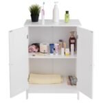 Kompaktiška vonios spintelė su reguliuojama lentyna 60 x 35 x 87 cm (Balta)