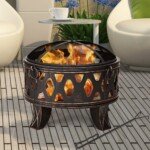 Lauko ugniavietė su žiežirbų apsauga ir žarstekliu (Juoda)