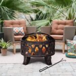 Lauko ugniavietė su žiežirbų apsauga ir žarstekliu (Juoda)