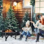 Lauko ugniavietė su grilio funkcija ir apsauginiu kibirkščių gaubtu (Juoda)