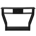 Siauras prieangio staliukas su stalčiumi ir lentyna (Juoda)