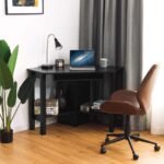 Kampinis kompiuterio stalas su didele darbo plokštuma 120 x 60 x 77 cm (Juoda)