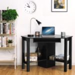 Kampinis kompiuterio stalas su didele darbo plokštuma 120 x 60 x 77 cm (Juoda)