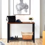 Konsolinis staliukas su didele stalvirše 102 x 35 x 80 cm (Ruda)