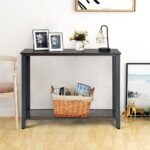 Konsolinis staliukas su plačiu stalviršiu (Pilka)