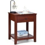 Kavos staliukas su stalčiumi 50 x 42 x 62 cm (Ruda)