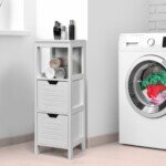 Daugi*funkcinė* vonios spintelė su 2 stalčiais (Balta)