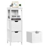 Daugi*funkcinė* vonios spintelė su 2 stalčiais (Balta)